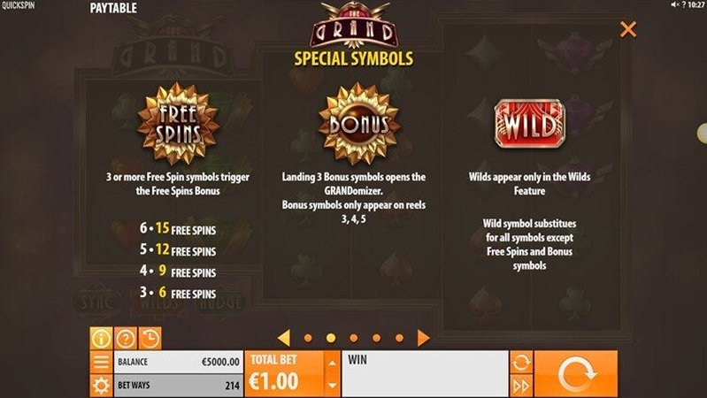 Бонусы слота The Grand