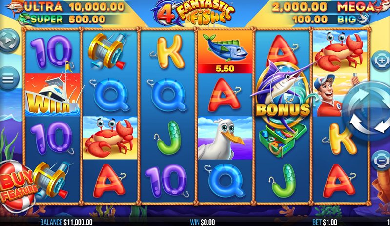 Дизайн слота 4 Fantastic Fish