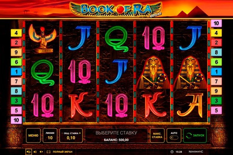 Дизайн слота Book of Ra deluxe