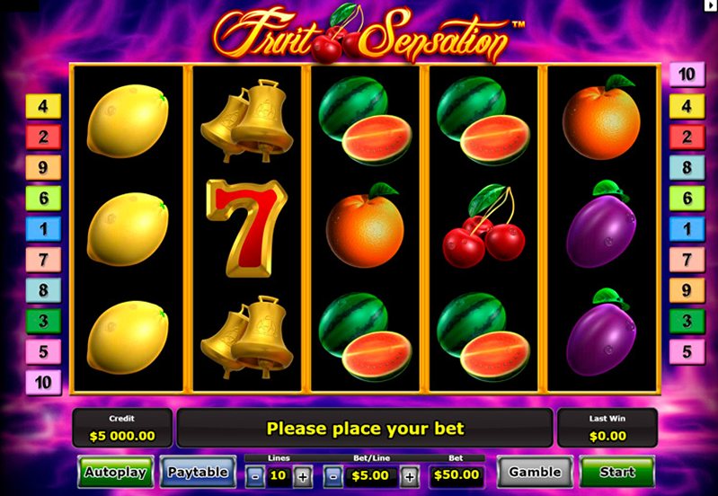 Дизайн слота Fruit Sensation