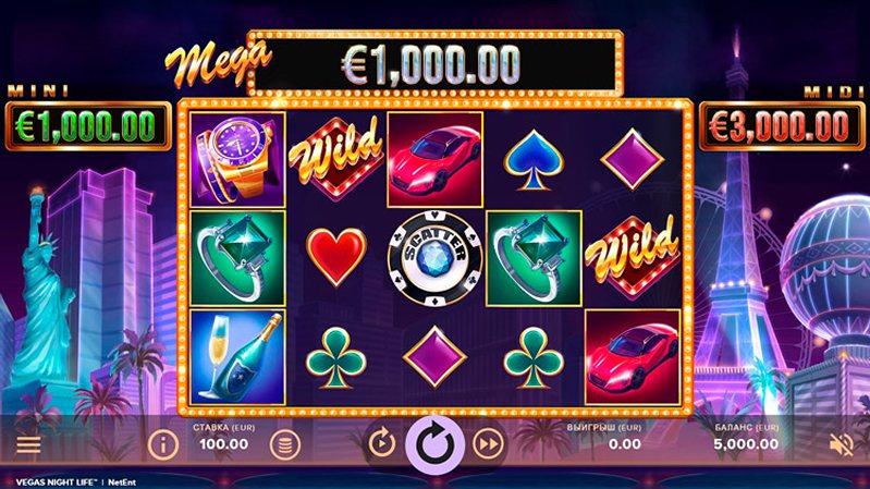 Дизайн слота Vegas Night Life