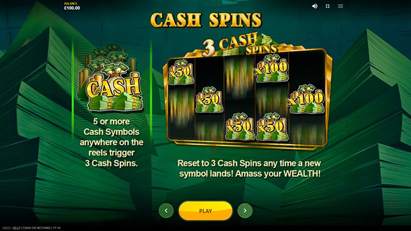 Фриспины слота Cash or Nothing