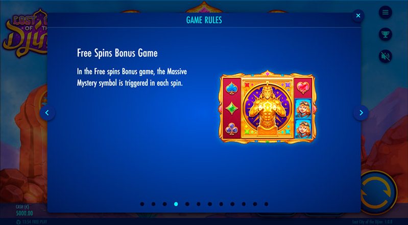 Фриспины слота Lost City of the Djinn