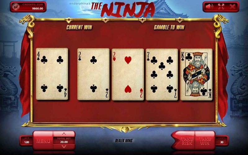 Геймбл-раунд слота Ninja