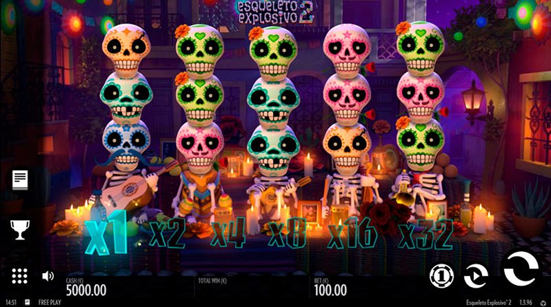 Геймплей слота Esqueleto Explosivo 2