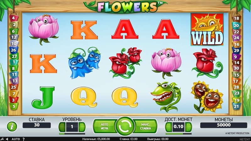Геймплей слота Flowers