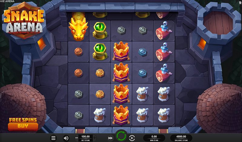 Геймплей слота Snake Arena