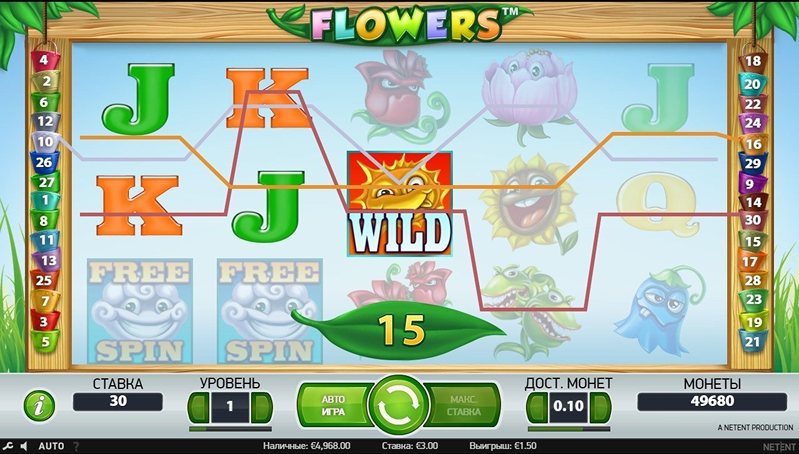 Комбинация слота Flowers