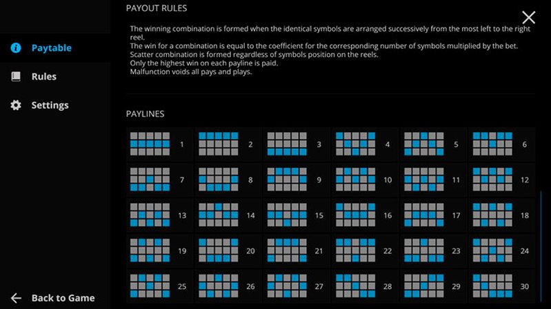 Линии слота Clash of Pirates