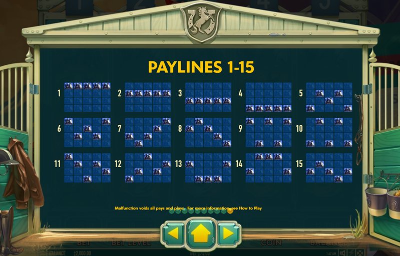 Линии слота Marvelous Furlongs