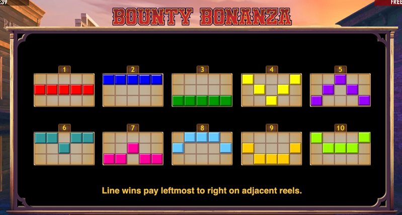 Линииё слота Bounty Bonanza