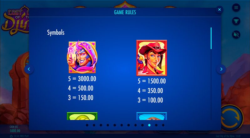 Символы слота Lost City of the Djinn