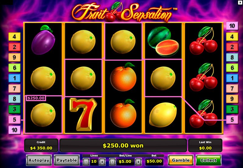 Выигрыш слота Fruit Sensation