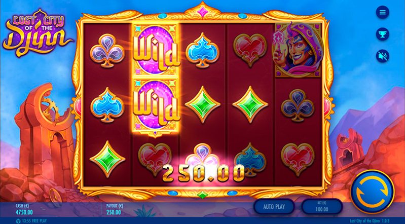 Выигрыш слота Lost City of the Djinn