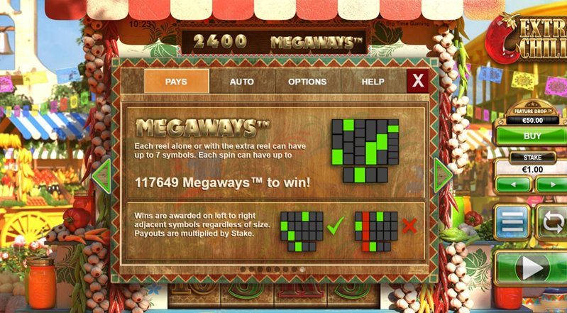 Линии слота Extra Chilli