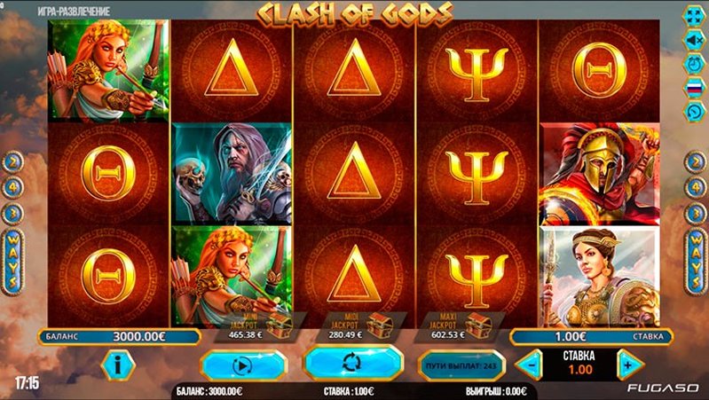 Дизайн слота Clash of Gods